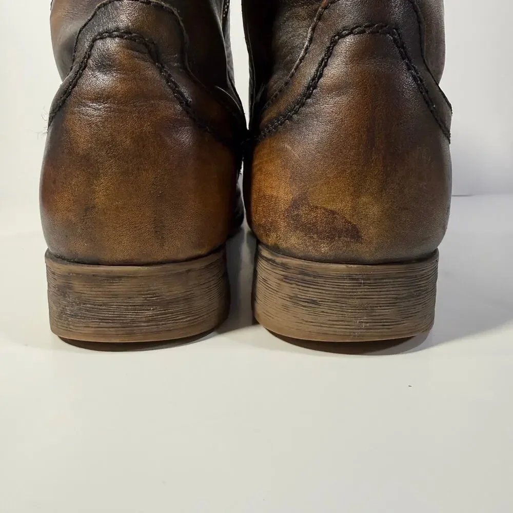 Bedstü Men’s Leather Side Zip Work Cowboy Moto Riding Comfort Boots 11